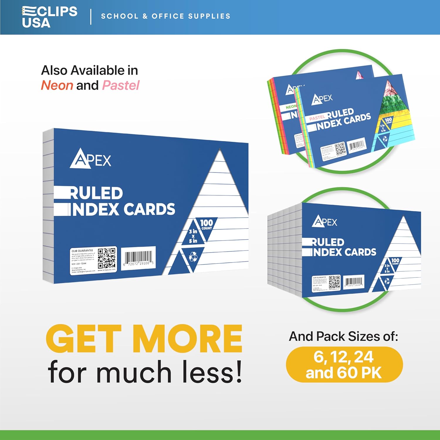 Index Cards Bulk 3x5 (2400 Cards) Flash Cards For Studying Note Cards Flashcards Notecards 100 Per Pack (24 Pack 3X5) - Image 7