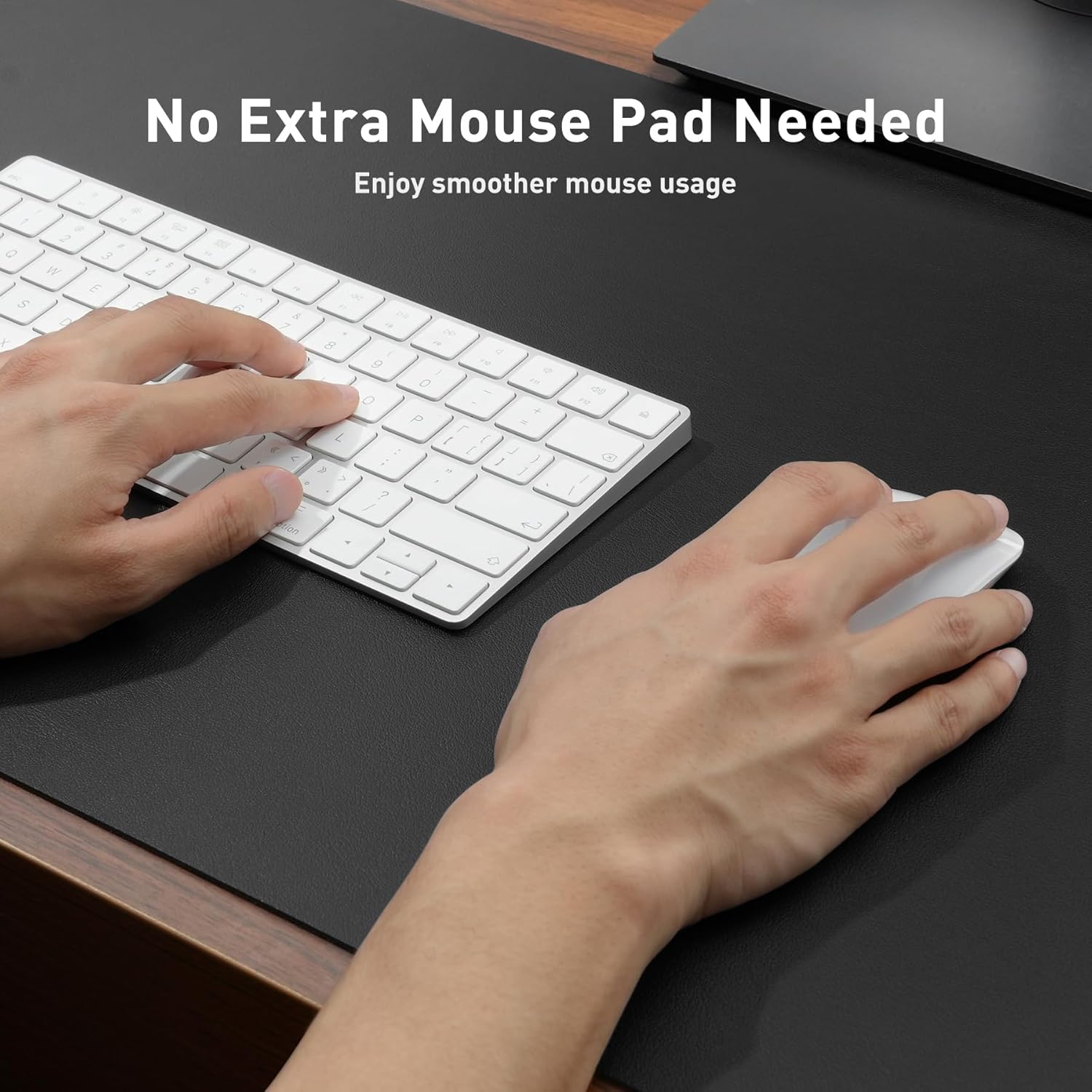 Aothia Leather Desk Pad Protector, Mouse Pad, Office Desk Mat, Non-Slip PU Leather Desk Blotter, Laptop Desk Pad, Waterproof Desk Writing Pad for Office and Home (Black,36" x 17") - Image 4