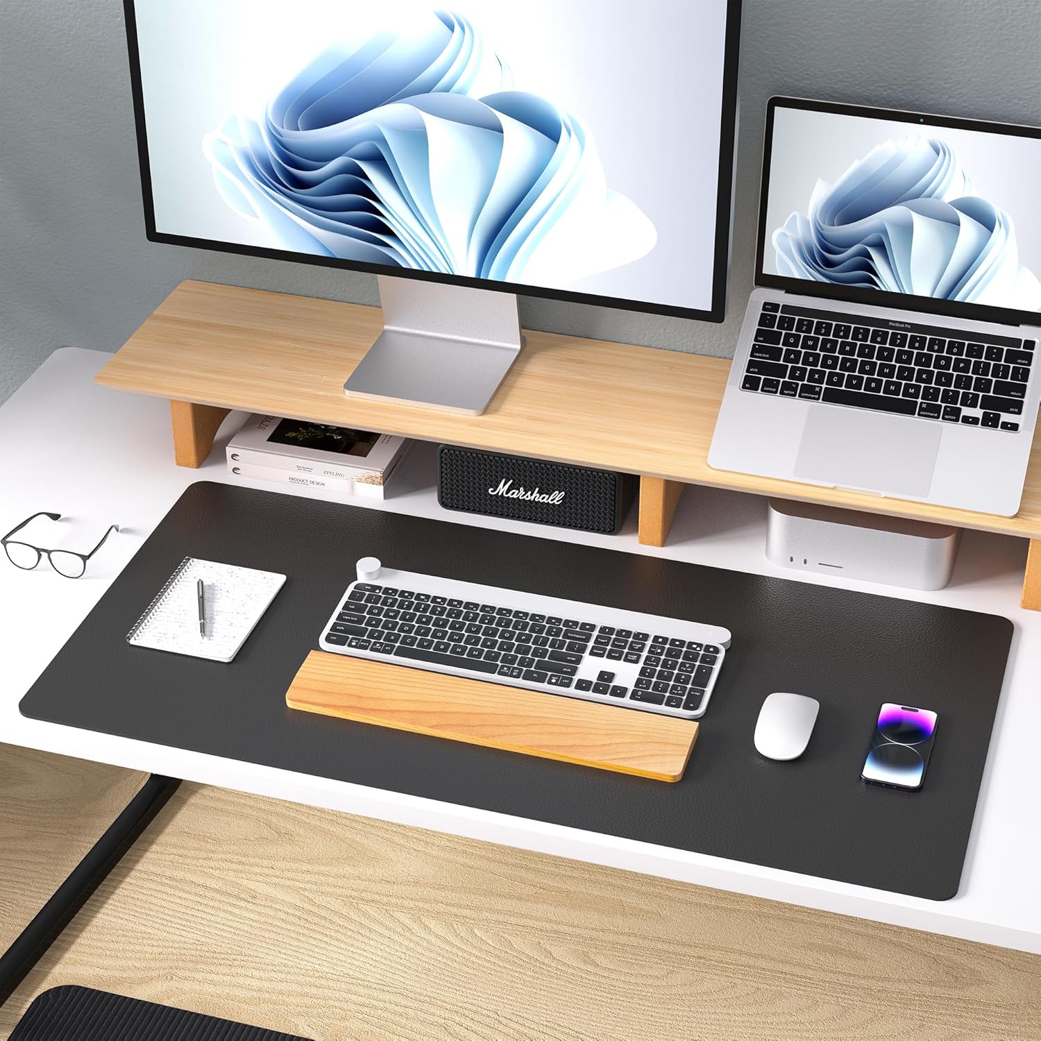 Aothia Leather Desk Pad Protector, Mouse Pad, Office Desk Mat, Non-Slip PU Leather Desk Blotter, Laptop Desk Pad, Waterproof Desk Writing Pad for Office and Home (Black,36" x 17") - Image 9