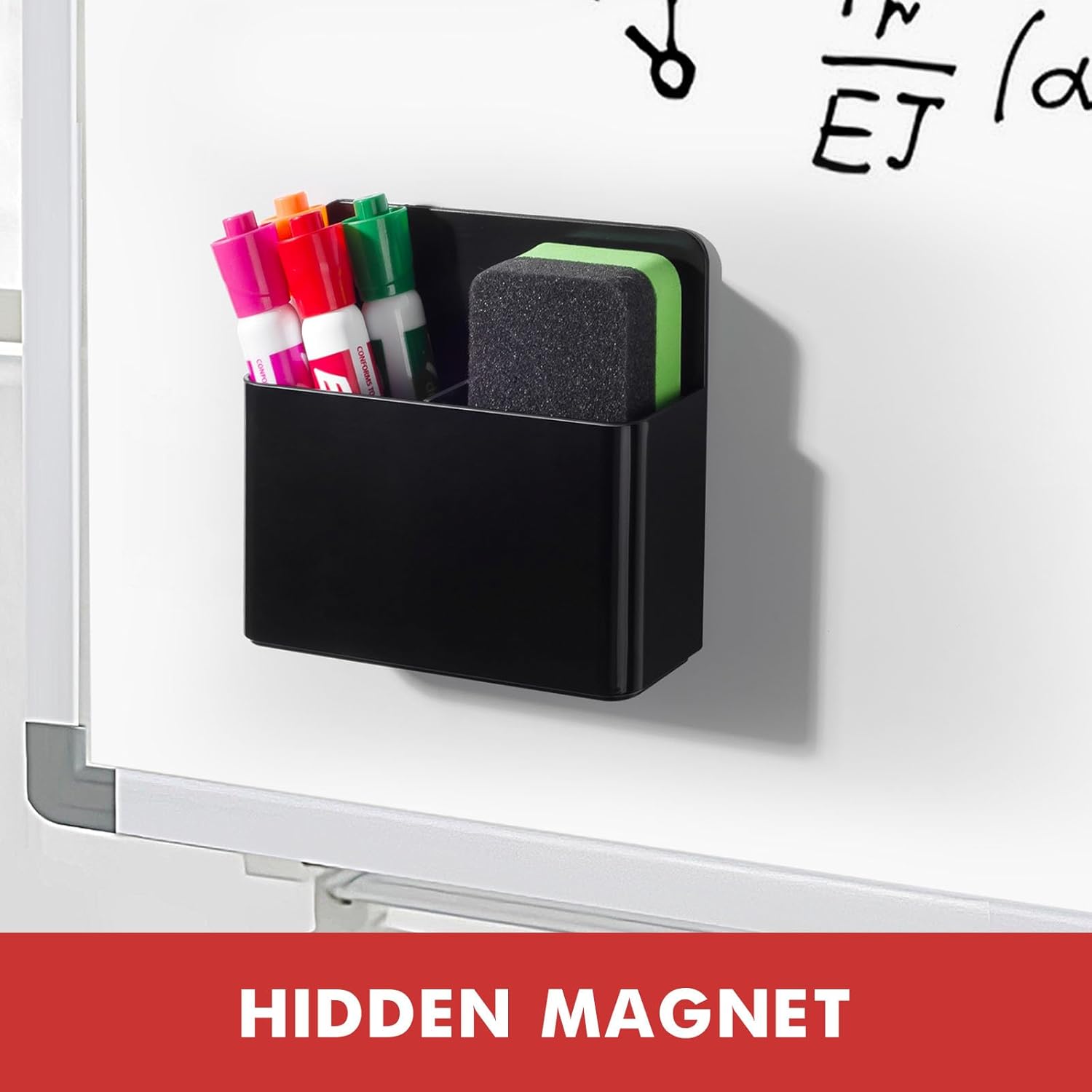 BEYGORM 2 Pack Plastic Magnetic Pen Holder for Refrigerator, Dry Erase Marker Holder for Whiteboard,Magnet School Locker Organizer Accessories, Pencil Cup, Pen Caddy, Classroom Organization(Black) - Image 5
